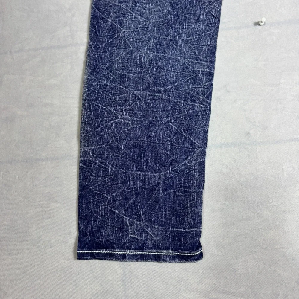 True Luck Mens Straight Leg‎ Jeans Blue Faded Denim Whisker 5-Pocket Size 30/30